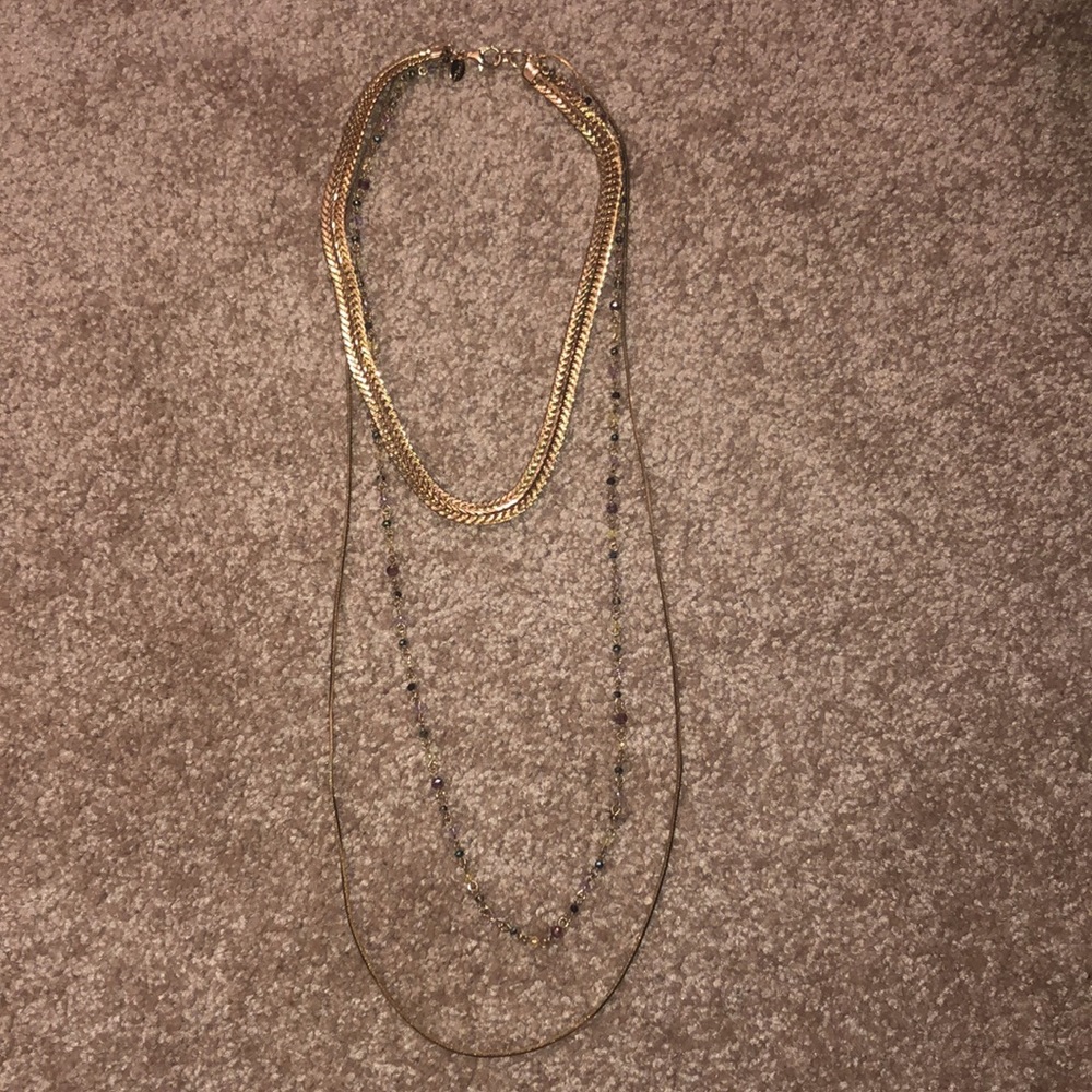 Express gold necklace three strand